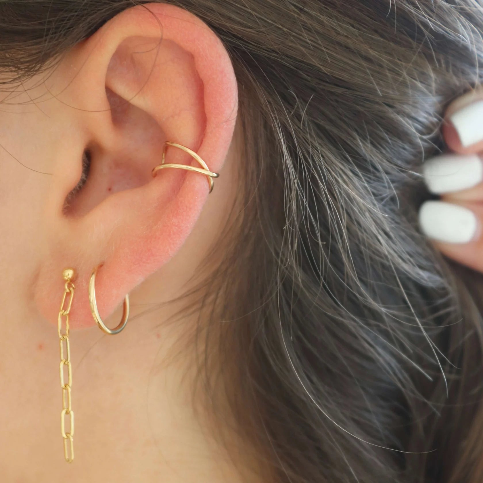 Earcuff Jewelry in 14k Gold Silver cuff the ear