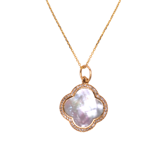 FINAL SALE: Mother of Pearl and Diamond Bloom Necklace