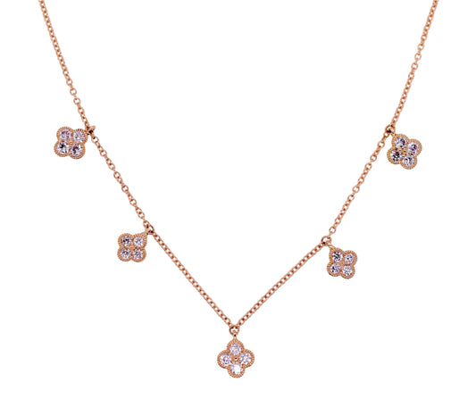 Diamond Bloom Charm Necklace