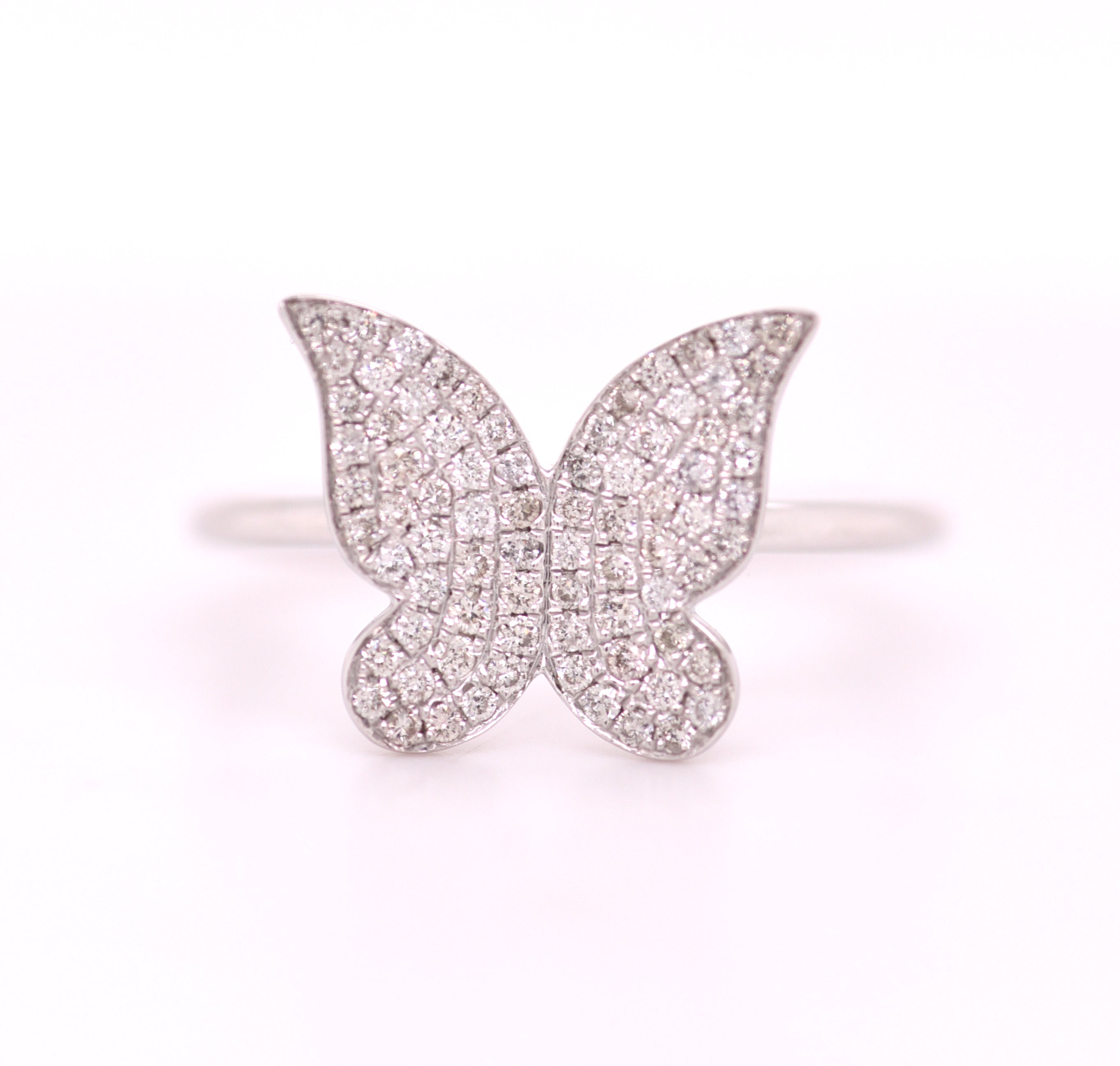 14K White Gold Butterfly Diamond Bracelet | David's House of Diamond