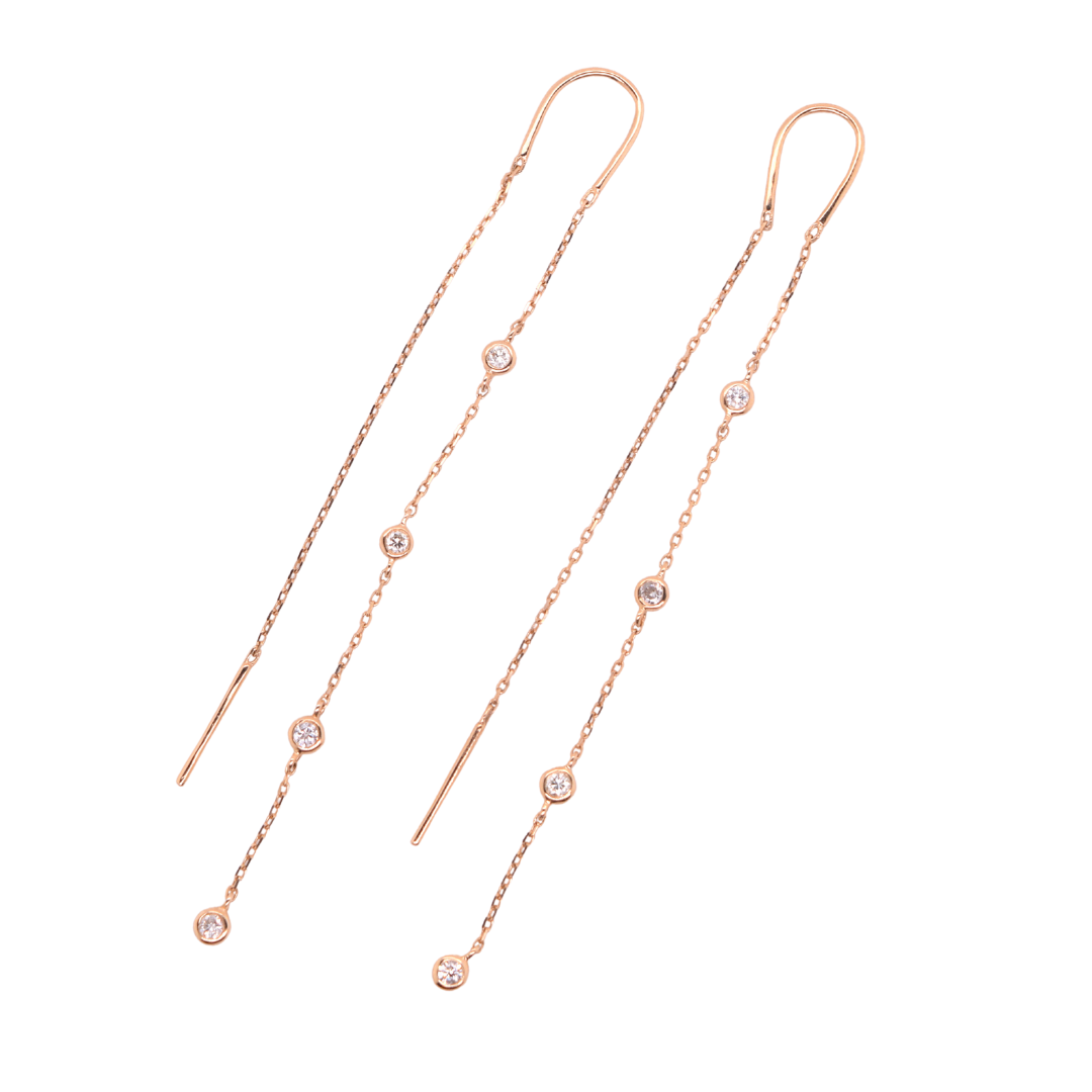 Threader sales diamond earrings