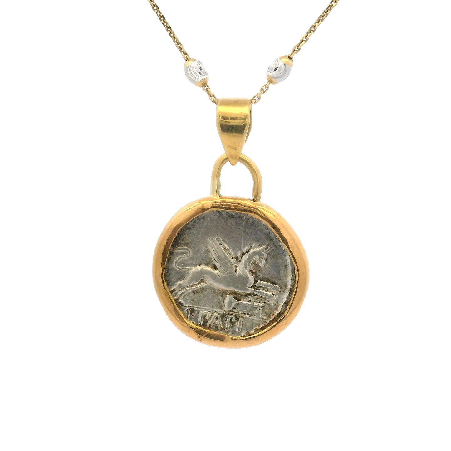 Ancient Roman Juno Sospita (Griffin) Coin Pendant