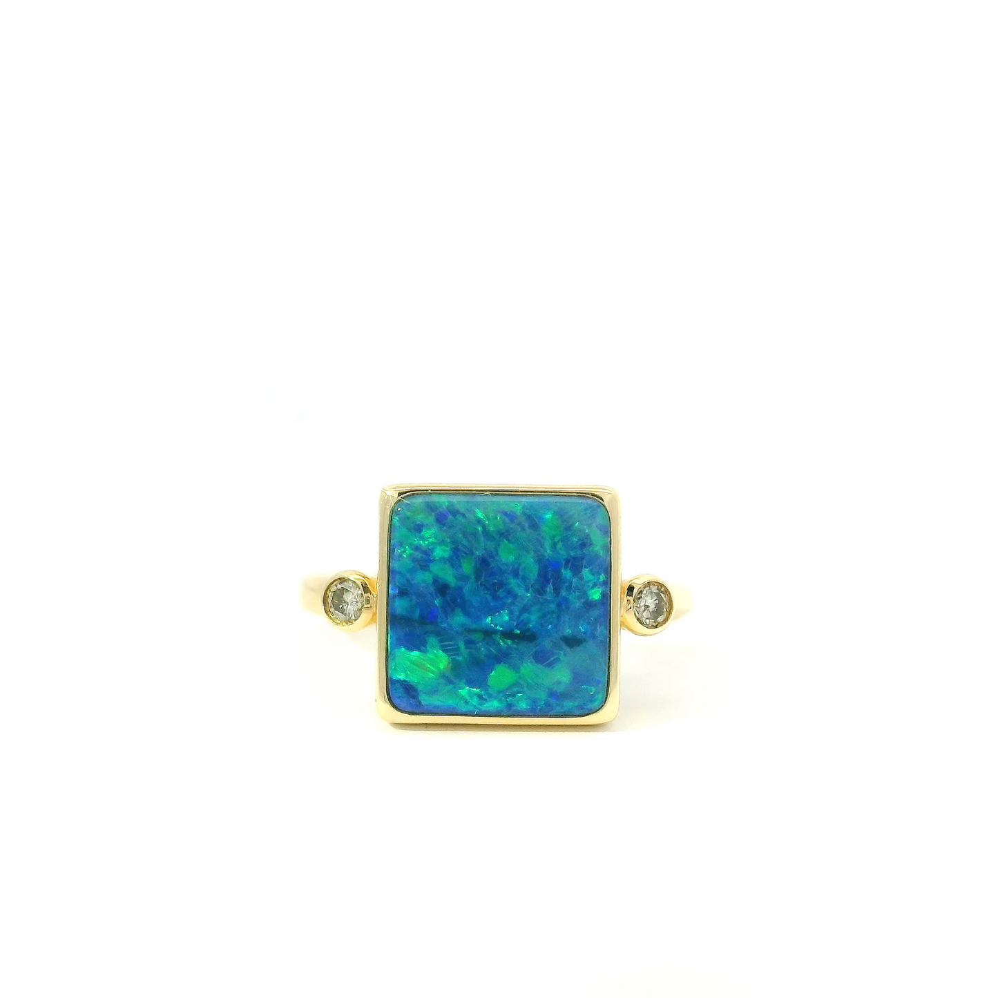 14kt Yellow Gold Opal and Diamond Ring