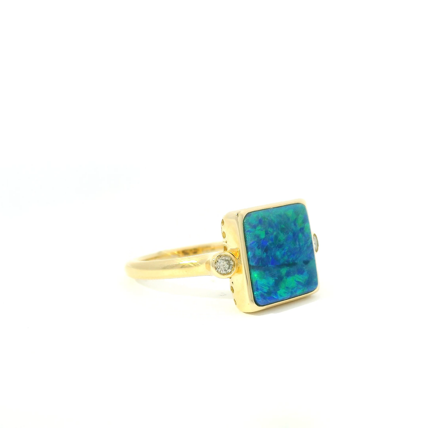 14kt Yellow Gold Opal and Diamond Ring