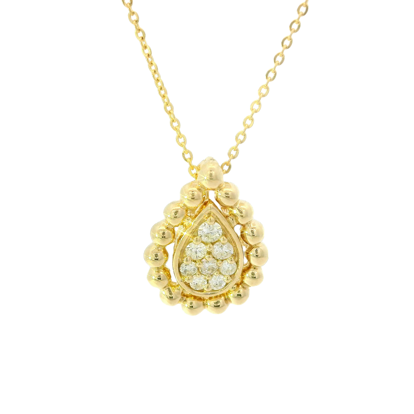 14kt Gold Diamond Pear Shape Necklace