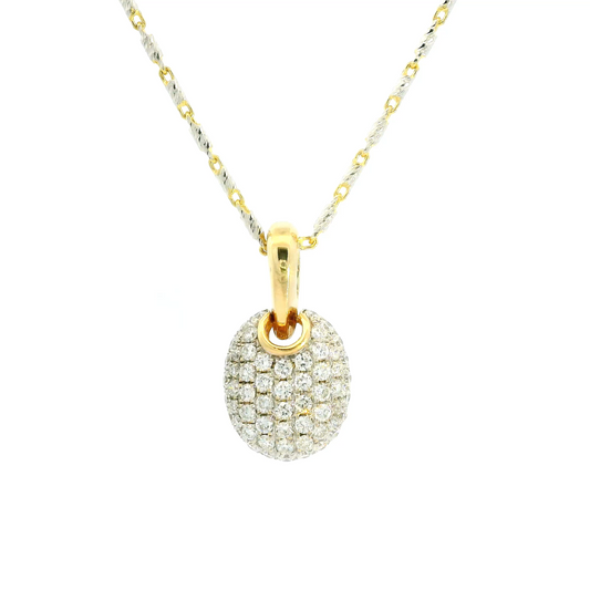 FINAL SALE: Diamond Pave Oval Necklace