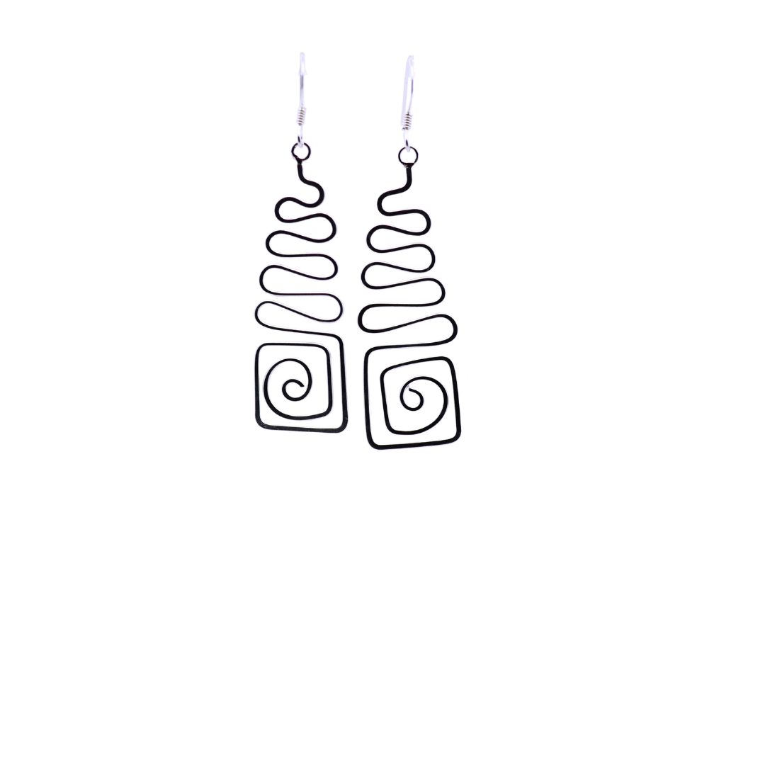 Sterling Silver Maze Earrings