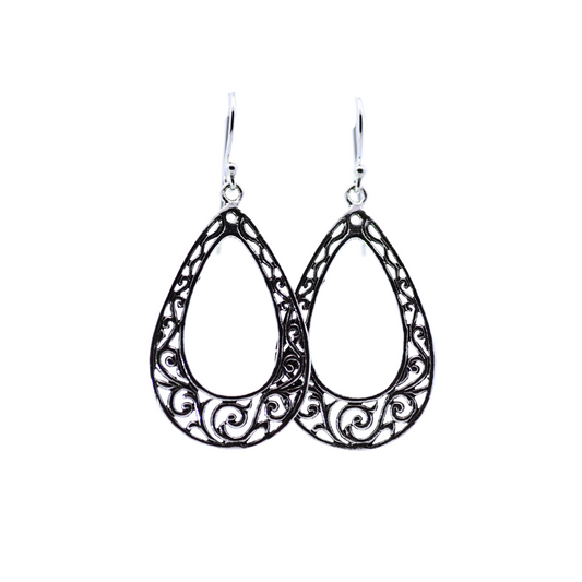 Sterling Silver Florentine Earrings