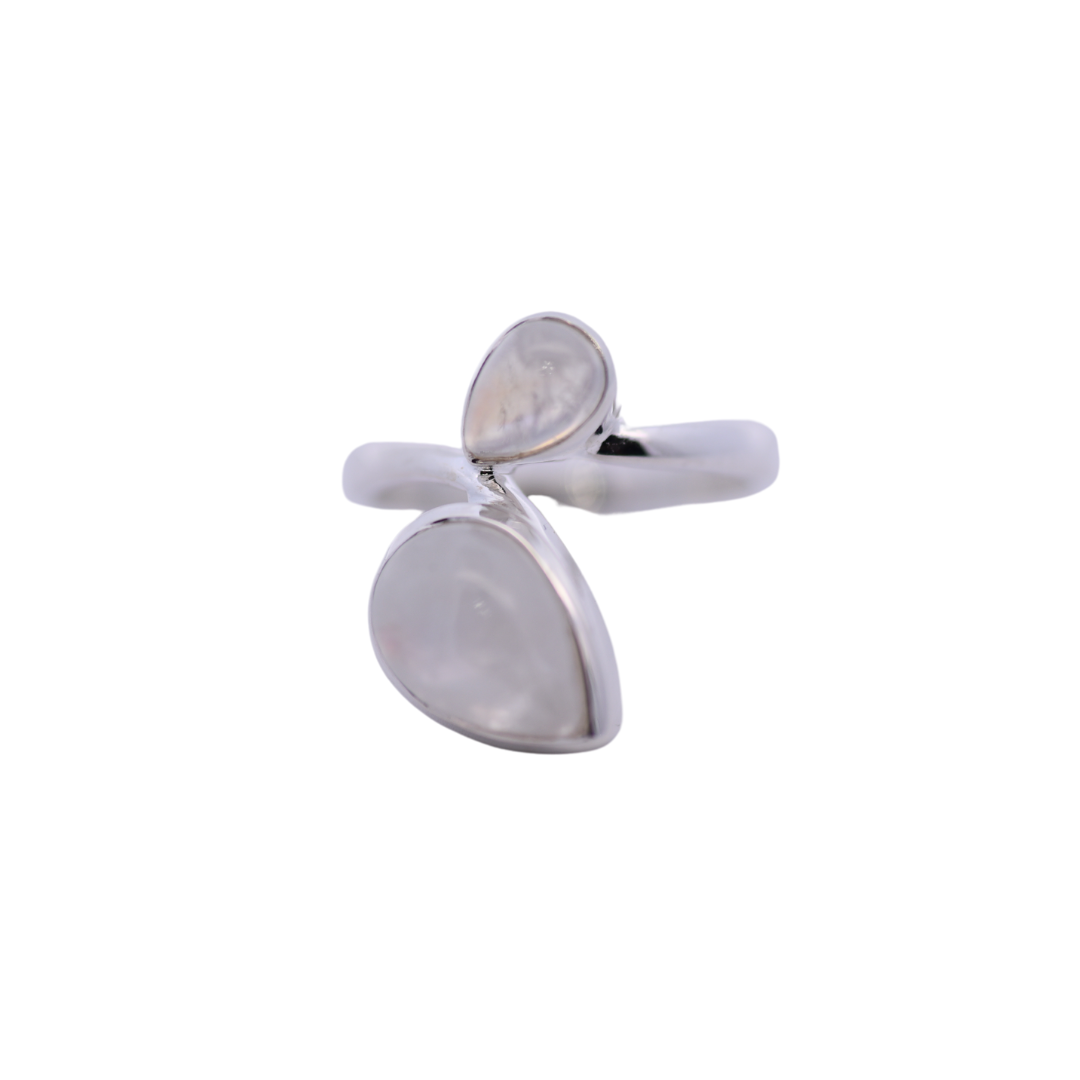 Sterling Silver Pear Bypass Ring