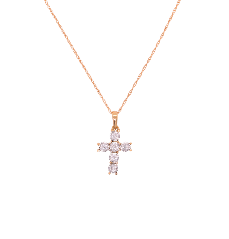 Petite Cross Diamond Necklace