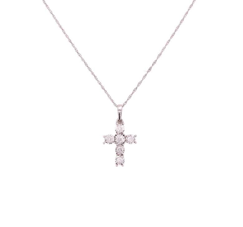 Petite Cross Diamond Necklace