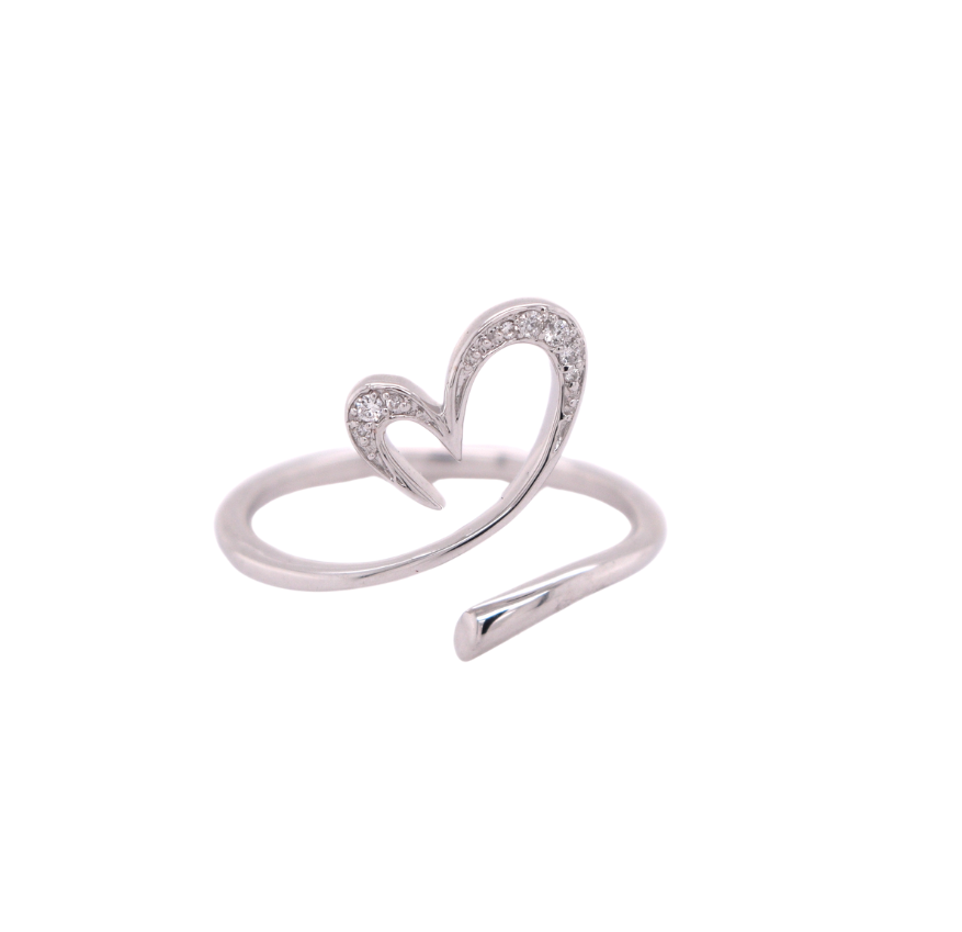 Diamond Heart Swirl Ring
