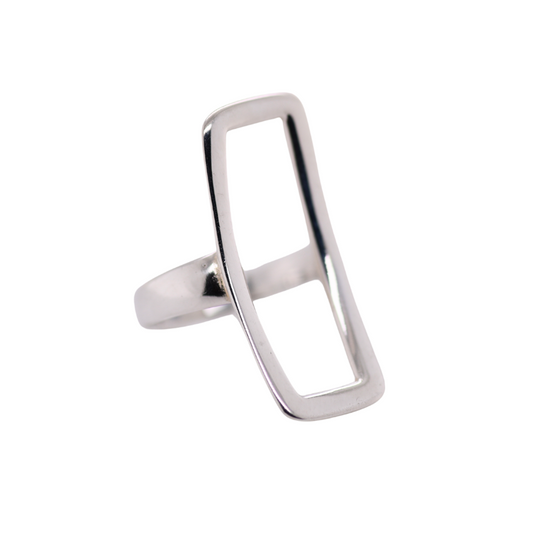 Sterling Silver Open Rectangle Ring