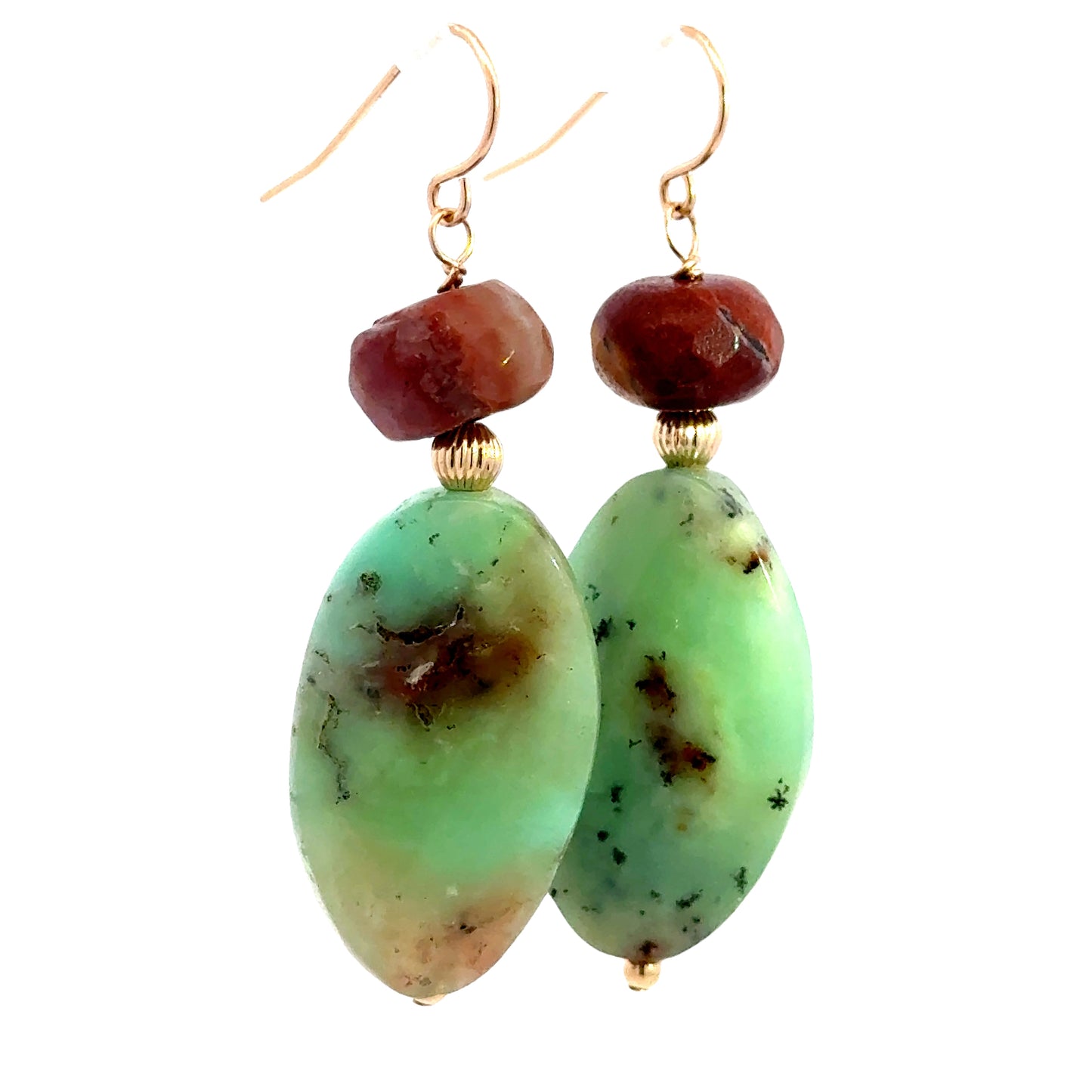 Amazonite and Chrysoprase Earrings