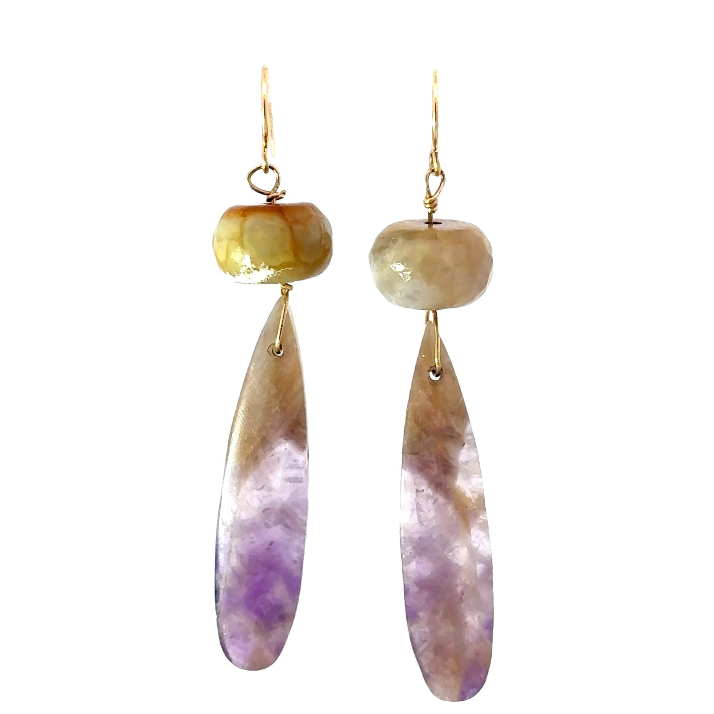 Amethyst + Pink Opal Earrings