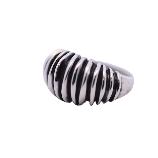 Sterling Silver Antique Ribbed Ring