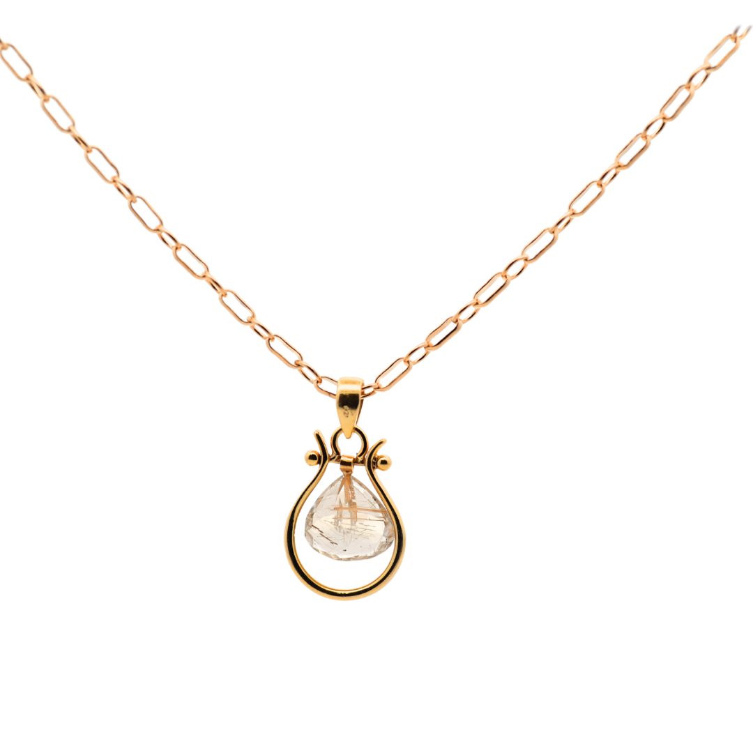 Rutilated Quartz Bell Necklace