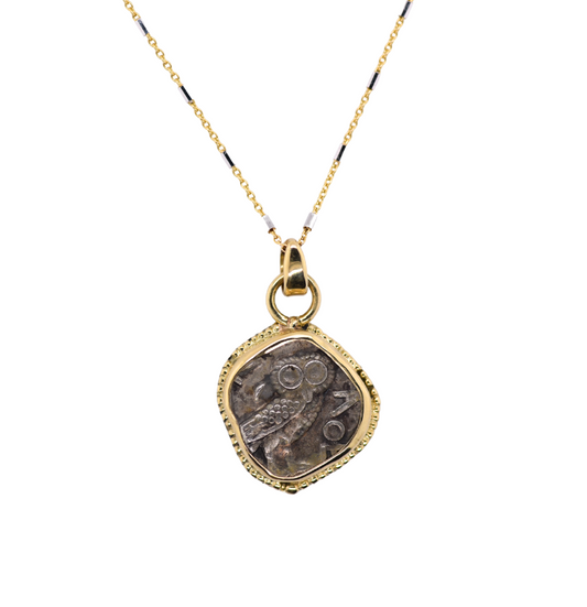 Athenian Owl Ancient Coin Pendant