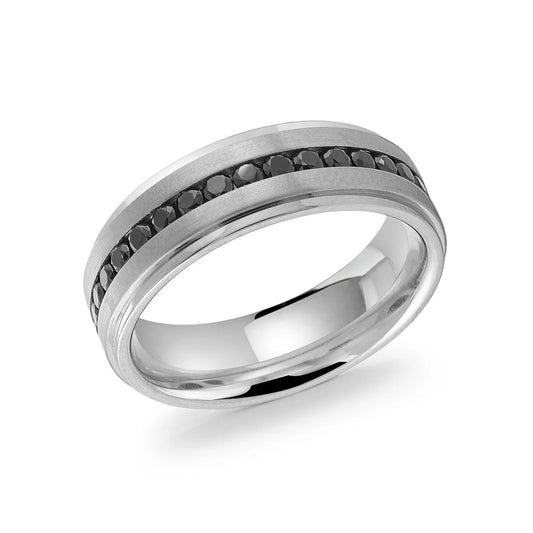 Men's Steel + Black CZ Ring