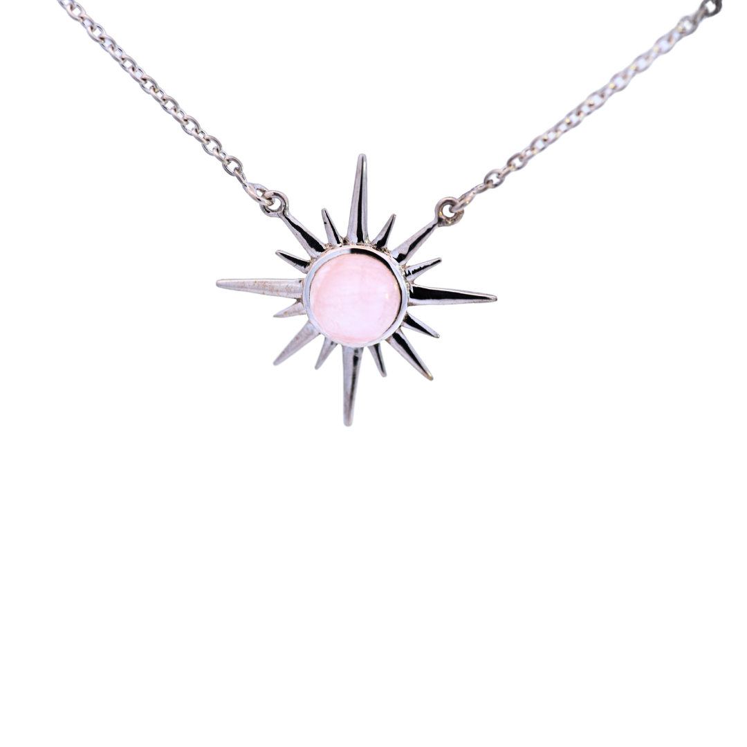 Sterling Silver Sun Gemstone Necklace