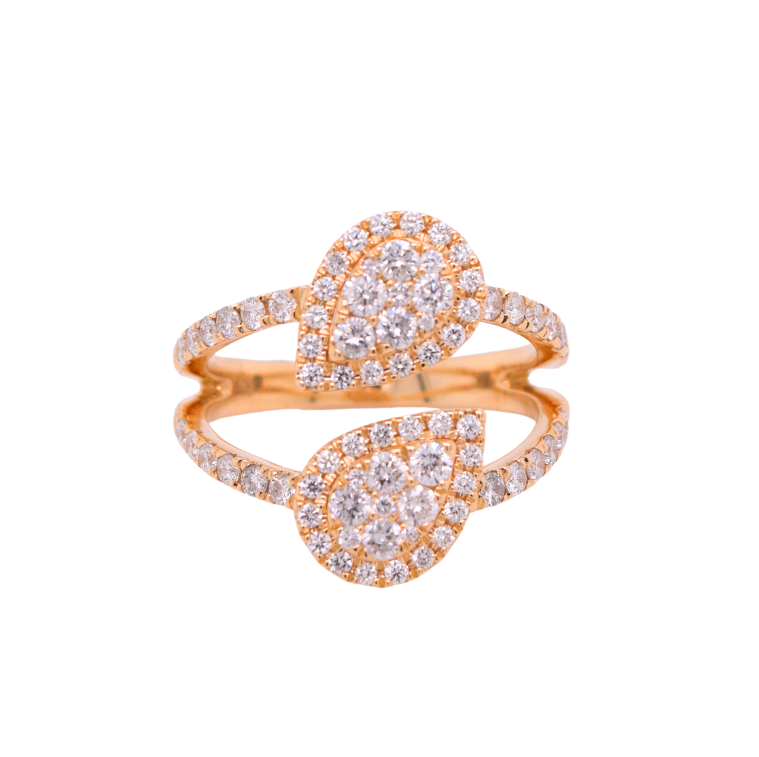 Diamond Pave Pear Ring