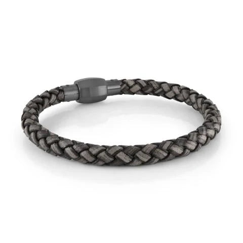 Men's Twist Clasp Leather Bracelet