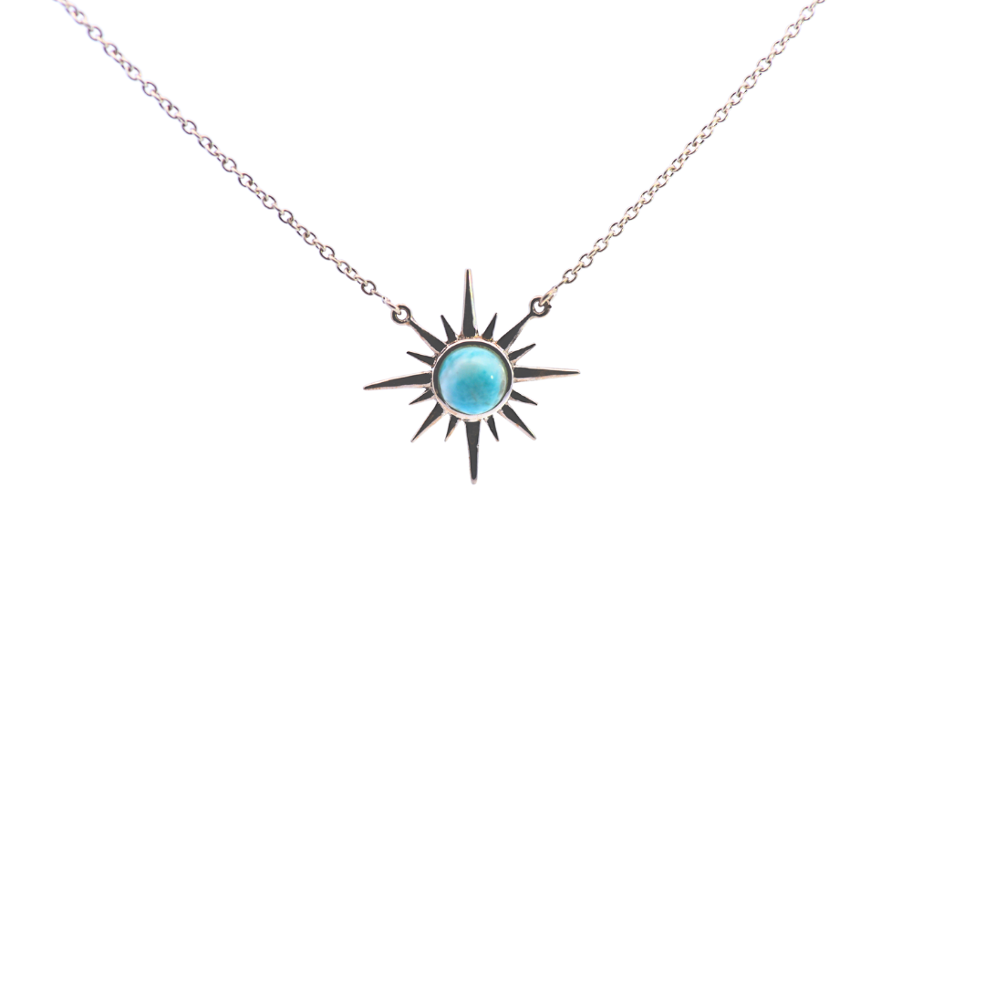 Sterling Silver Sun Gemstone Necklace