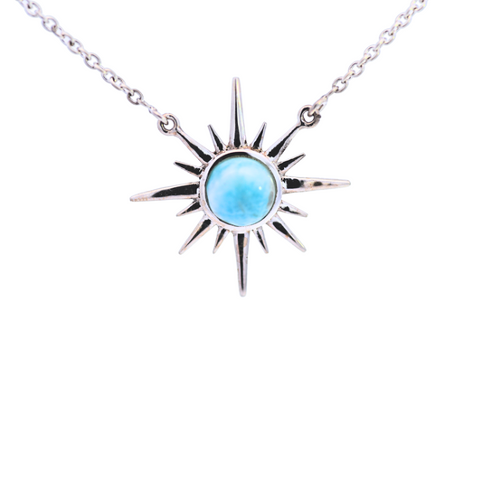 Sterling Silver Sun Gemstone Necklace