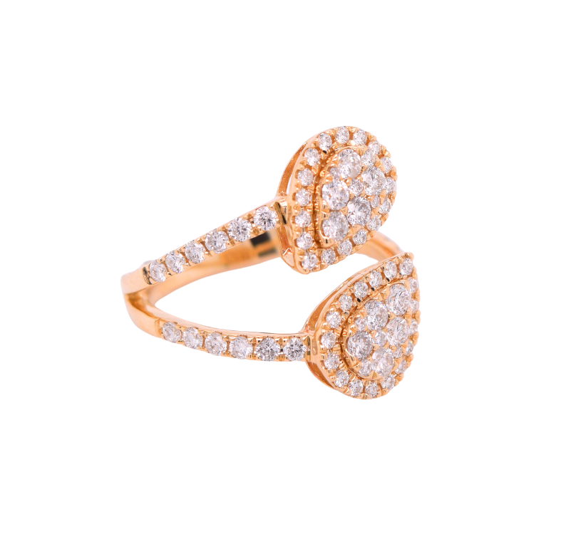 Diamond Pave Pear Ring