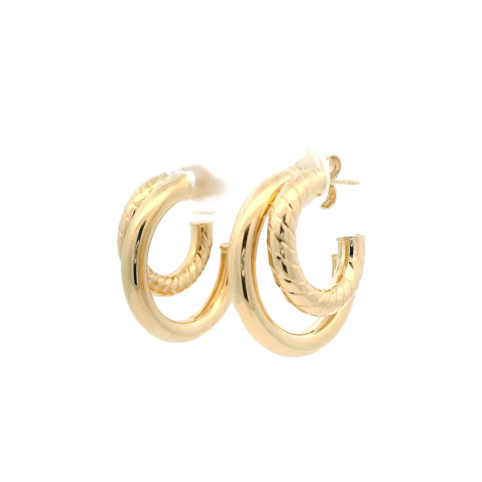 14kt Yellow Gold Double Hoops