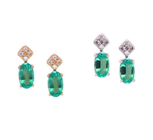 Emerald + Diamond Earrings