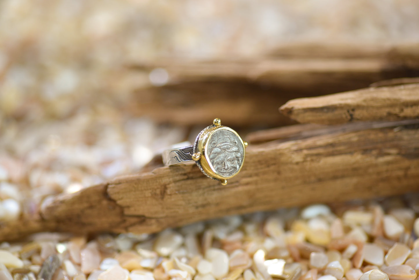 Ancient Greek Hemidrachma Coin Ring