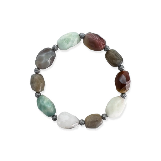 Large Gemstone Stretchy Bracelet