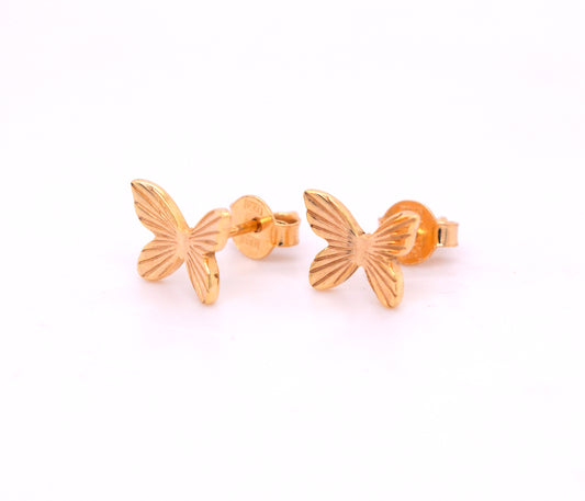 Mini Golden Butterfly Studs