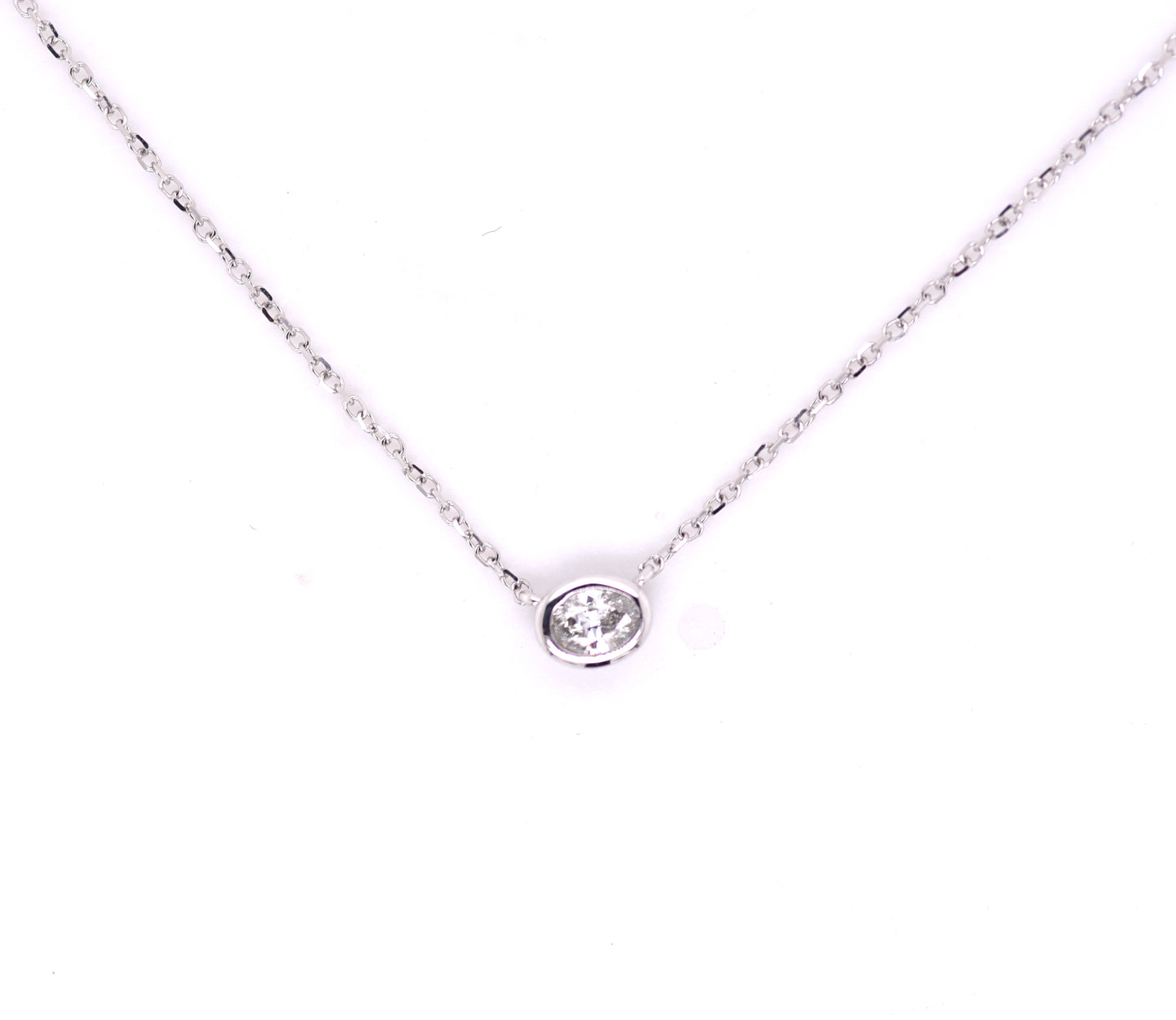 Petite Oval Diamond Necklace