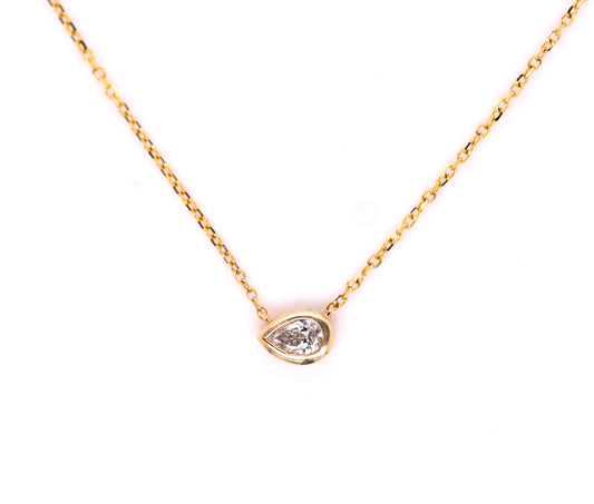 Petite Pear Diamond Necklace