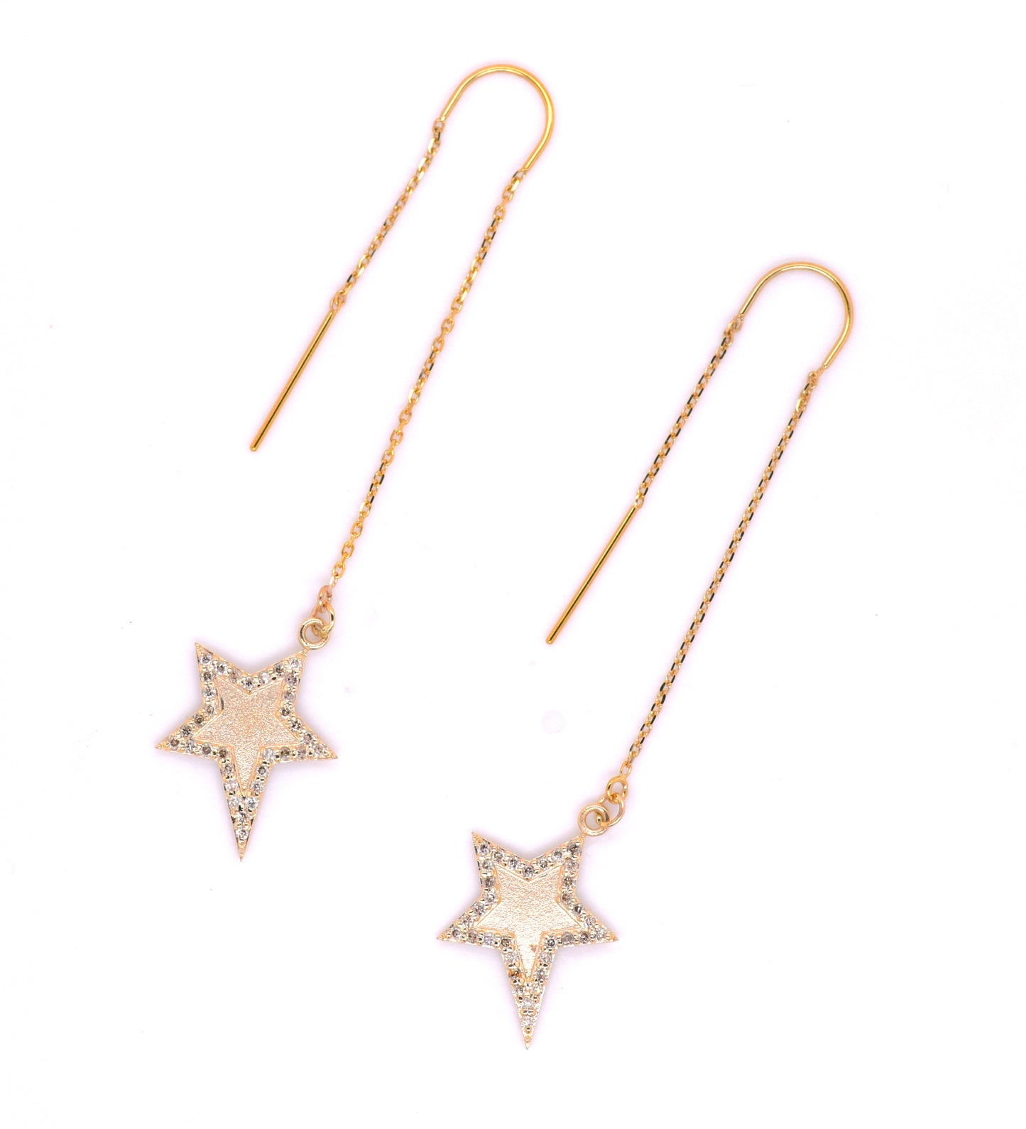 Diamond Star Threaders Earrings