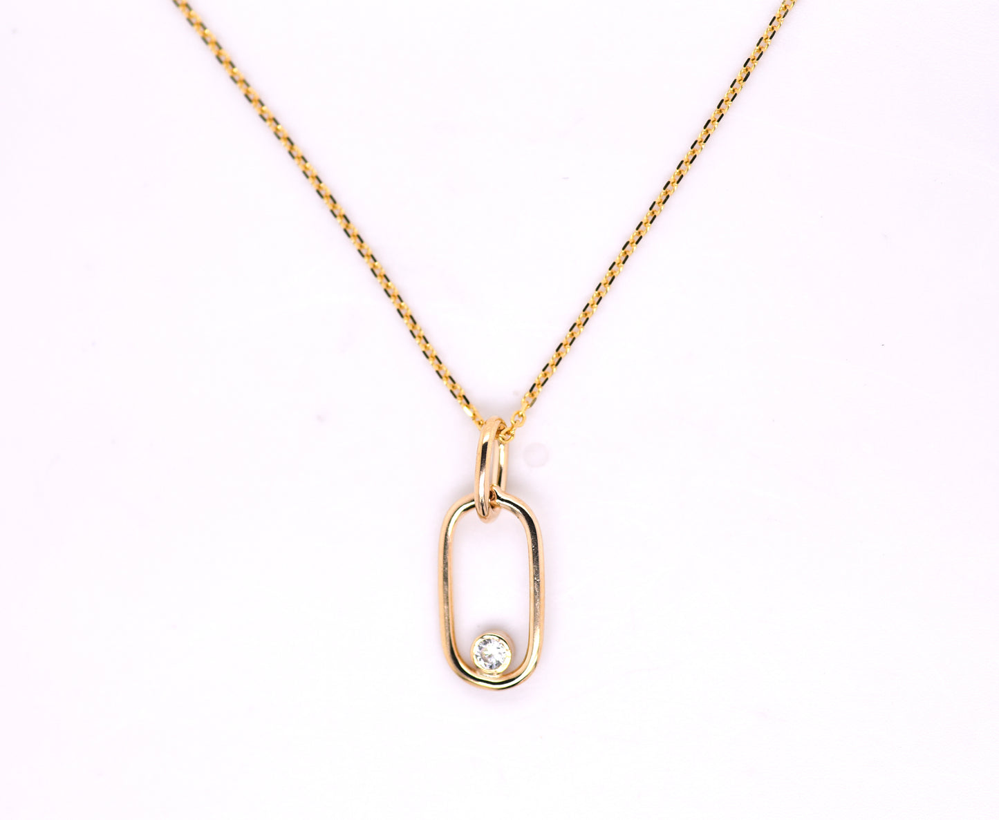 Paperclip Bezel Diamond Necklace