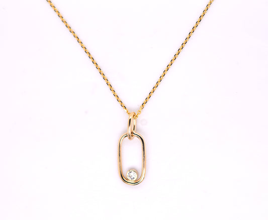 Paperclip Bezel Diamond Necklace