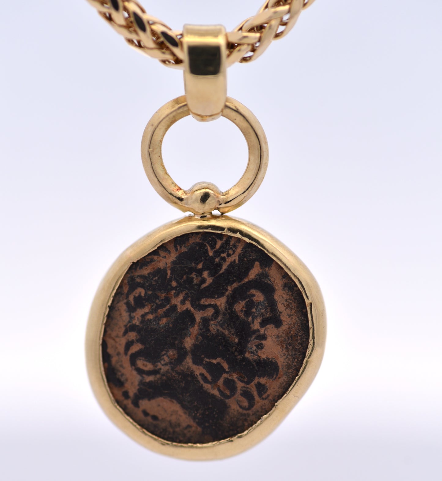 Elephant & Zeus Ancient Coin Pendant