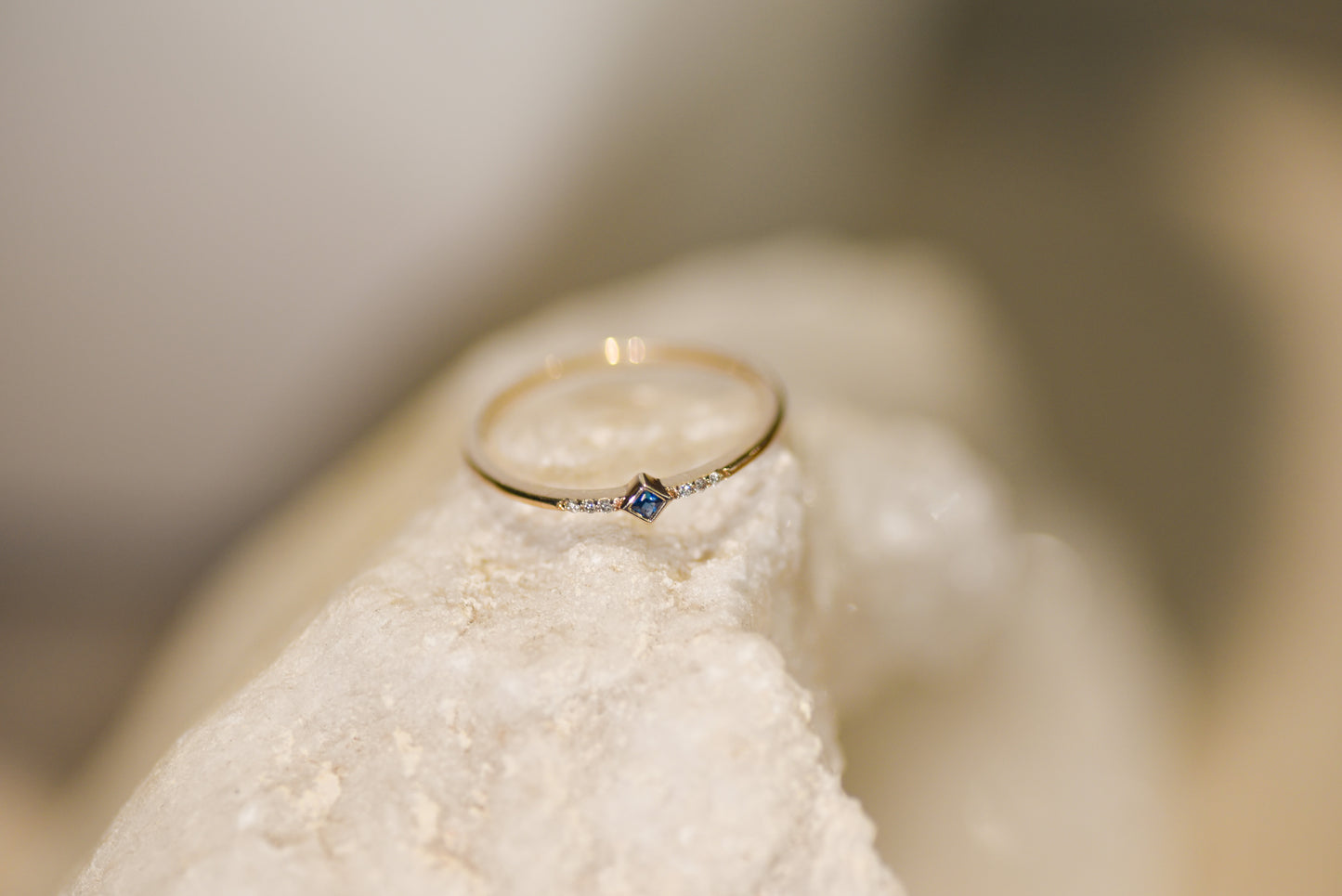 Dainty Sapphire and Diamond Ring
