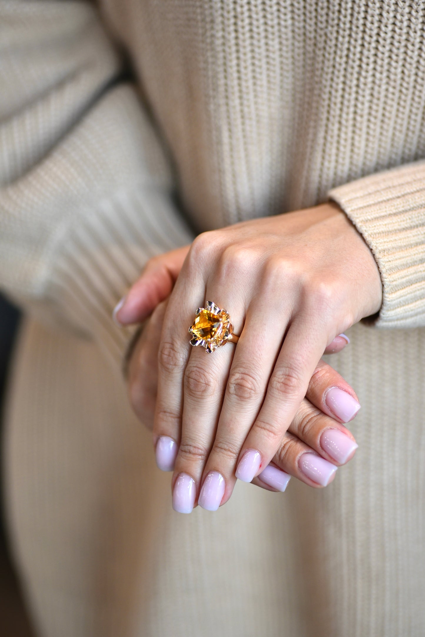 Golden Glow Citrine Ring