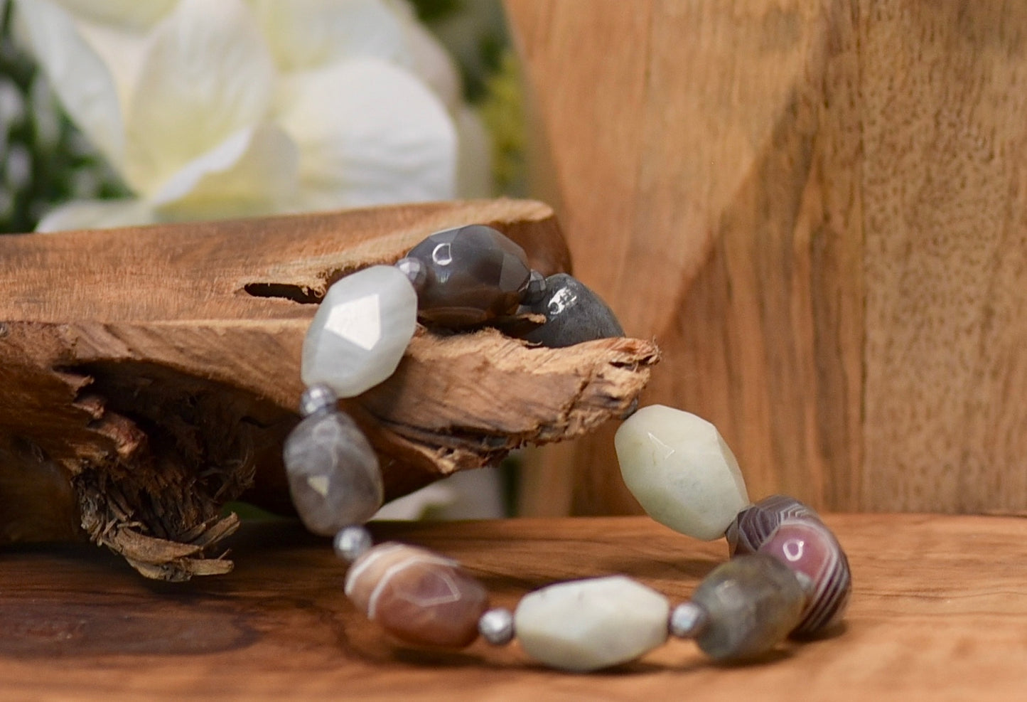 Large Gemstone Stretchy Bracelet