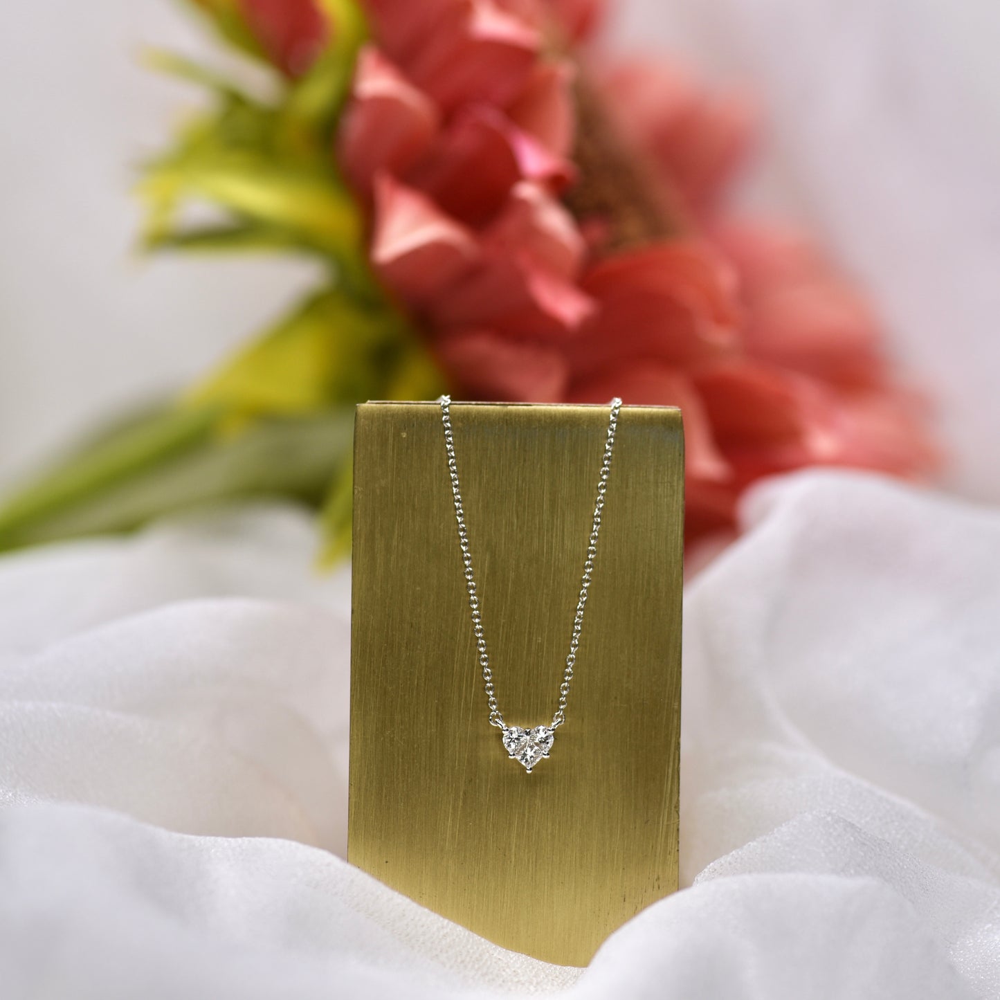 Cluster Diamond Heart Necklace