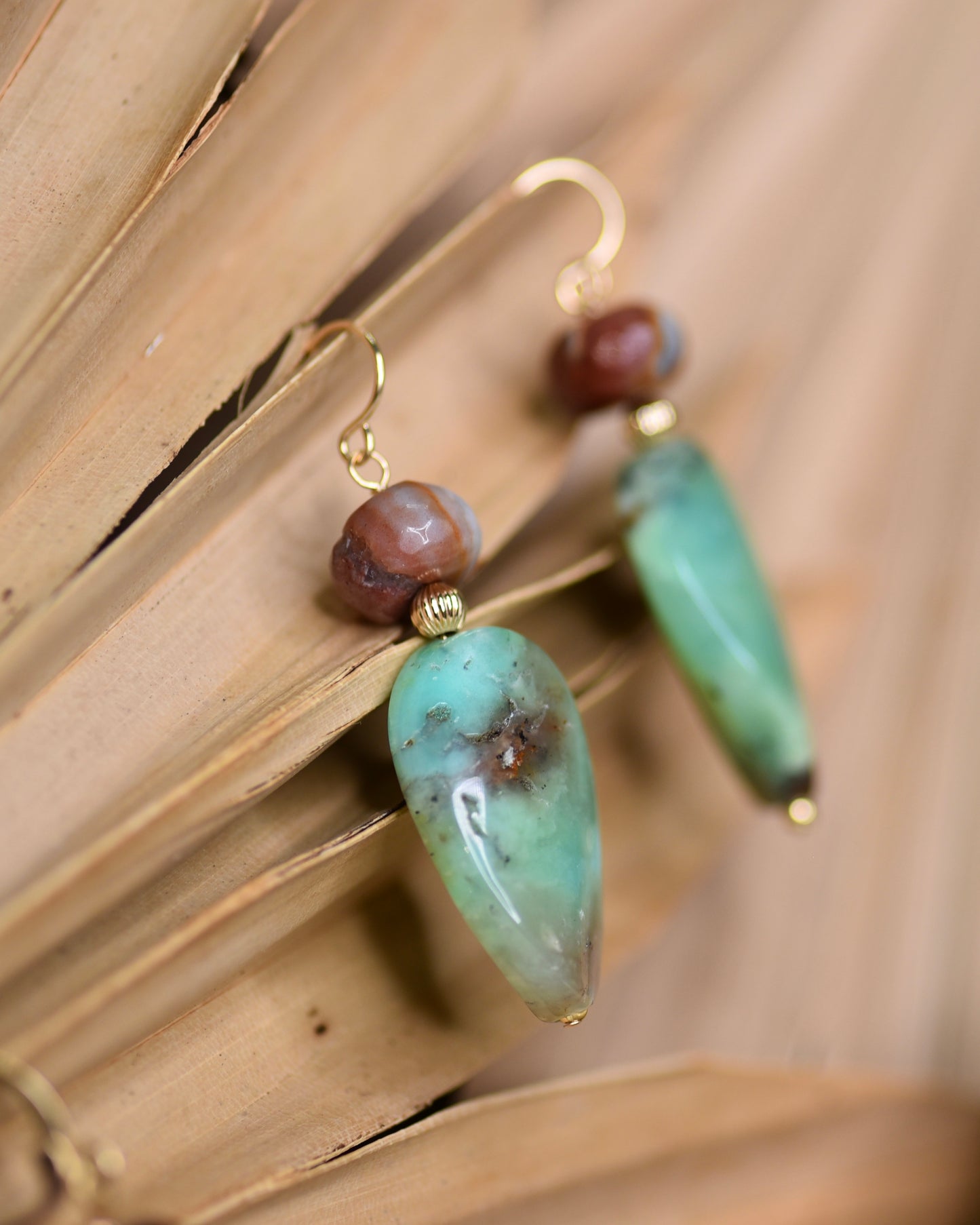 Amazonite and Chrysoprase Earrings