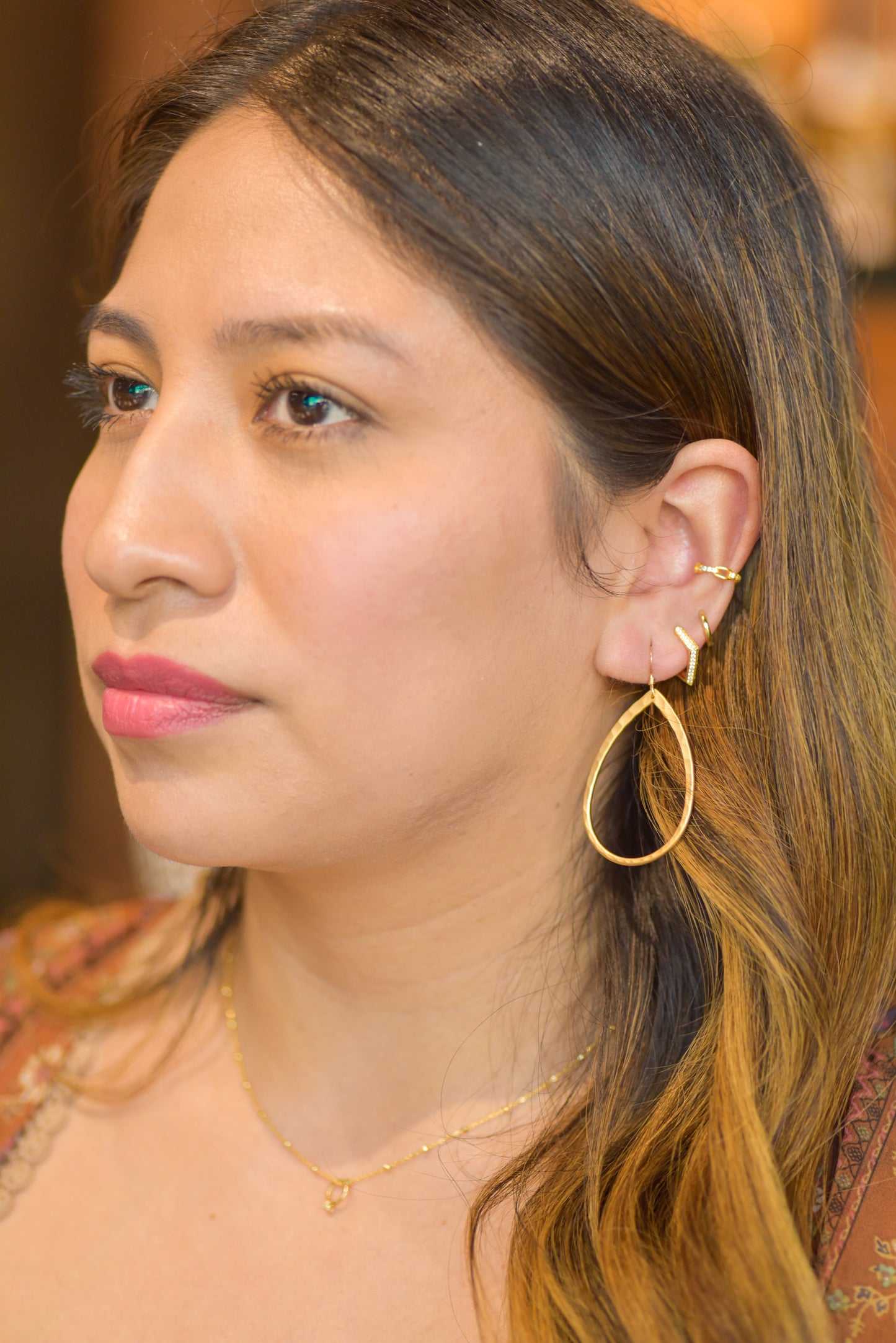 Hammered Teardrop Earrings
