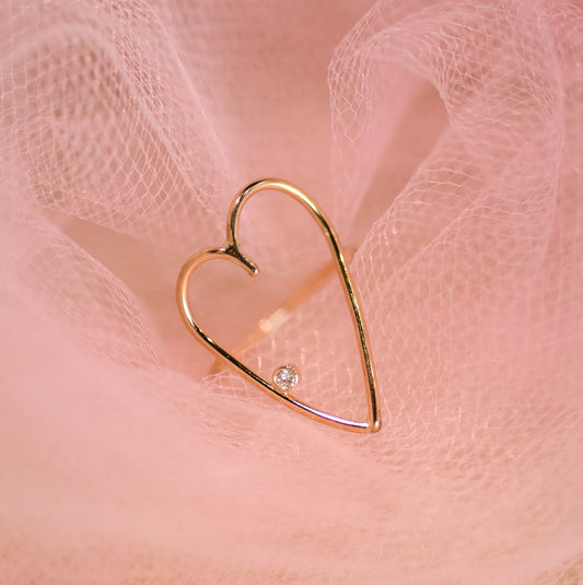 Large Open Heart Ring