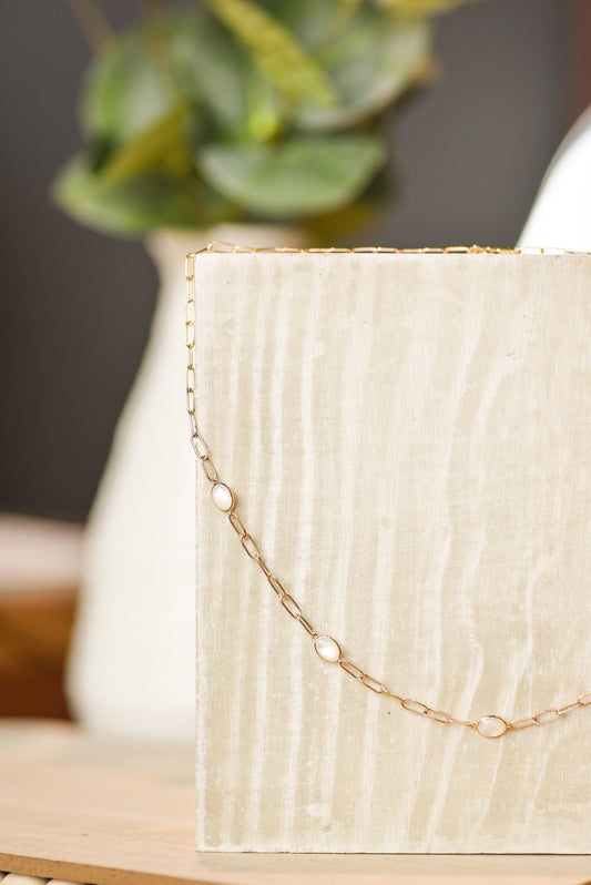 FINAL SALE: Mother of Pearl Paperclip Necklace