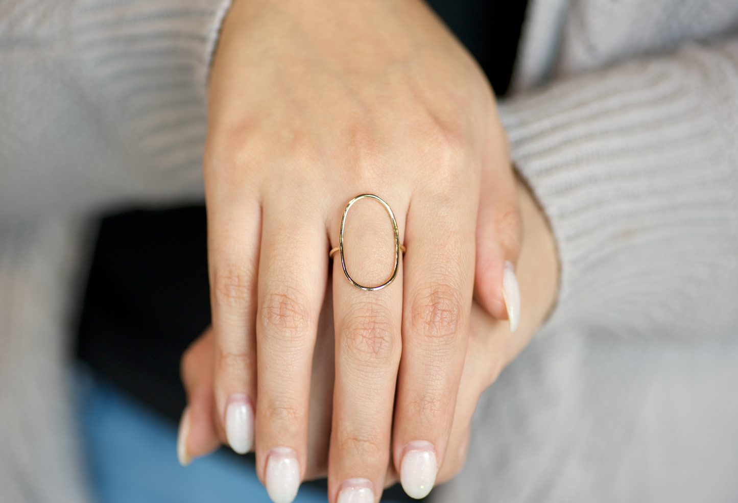 Large Open Oval Ring