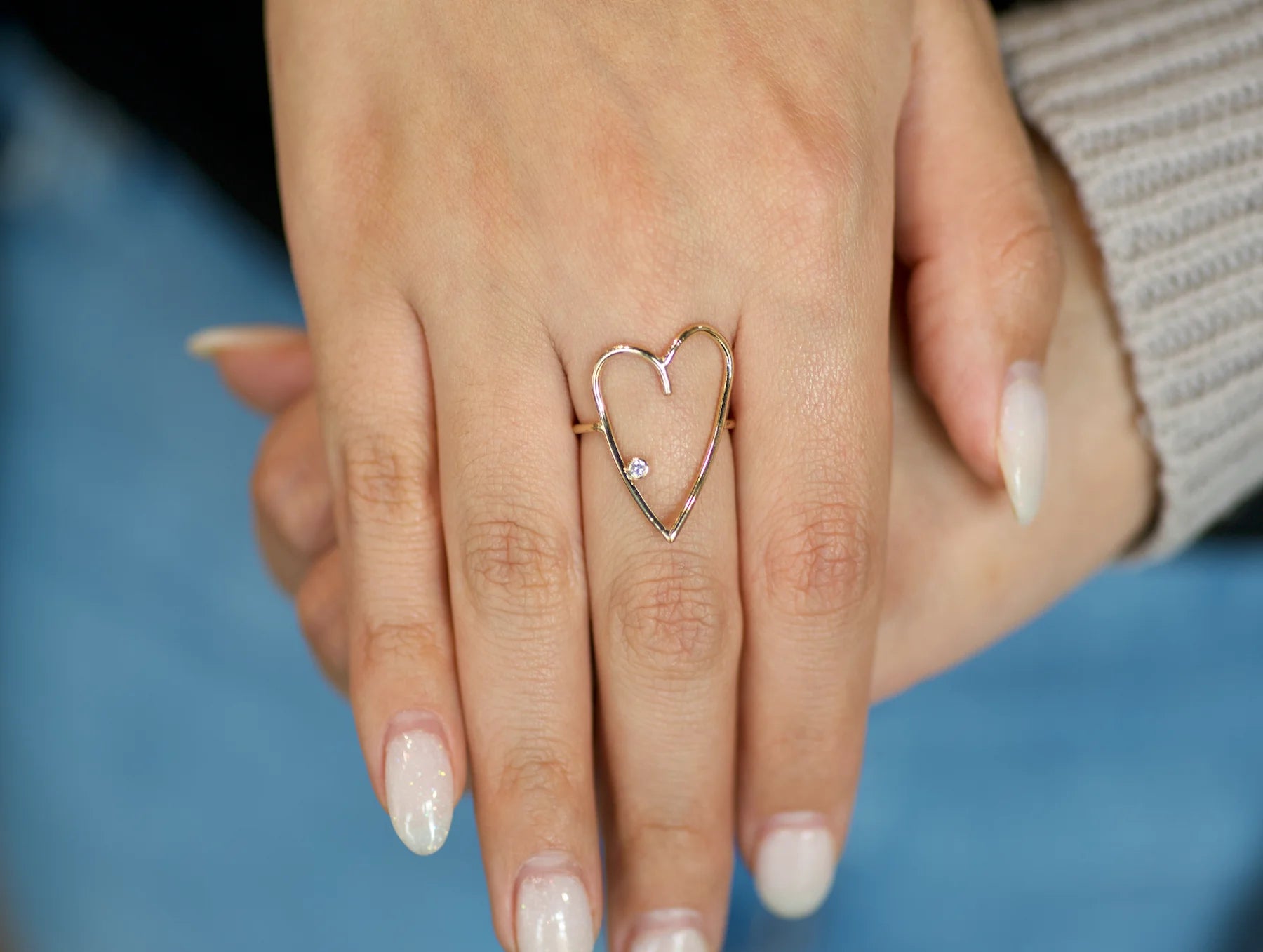 Large Open Heart Ring